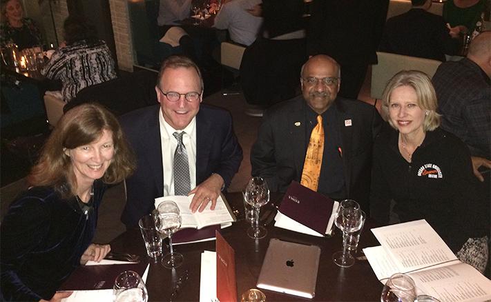 Janet, Rusty, Sastry, and Ruth at dinner