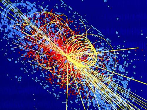 A computer generated image representing the Higgs Simulation.