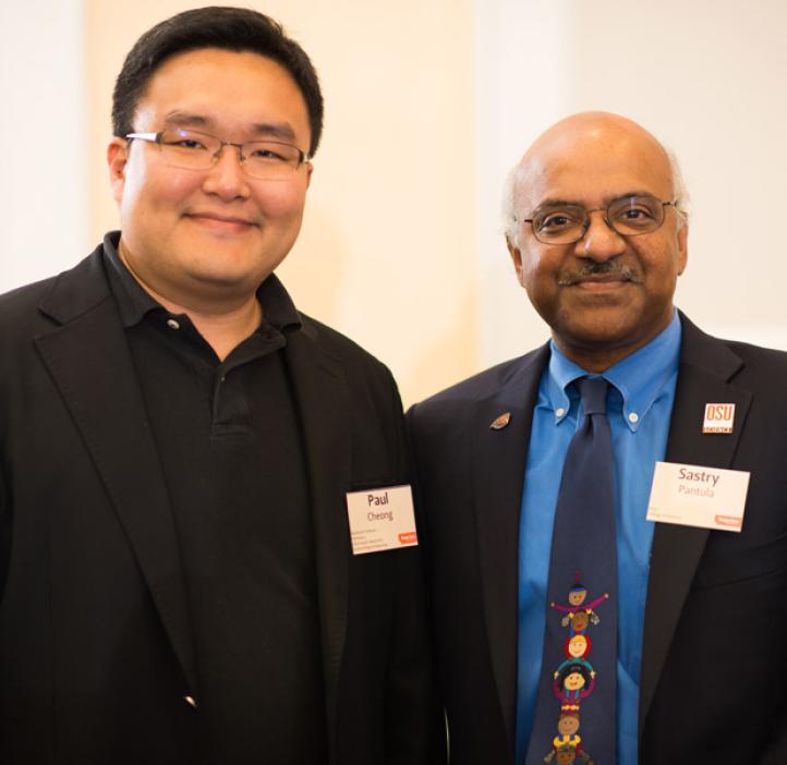 Dean Sastry Pantula and OSU Impact Award for Outstanding Scholarship recipient Paul Ha-Yeon Cheong, Chemistry