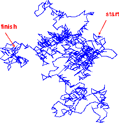 a plot of
1000 steps in random direction